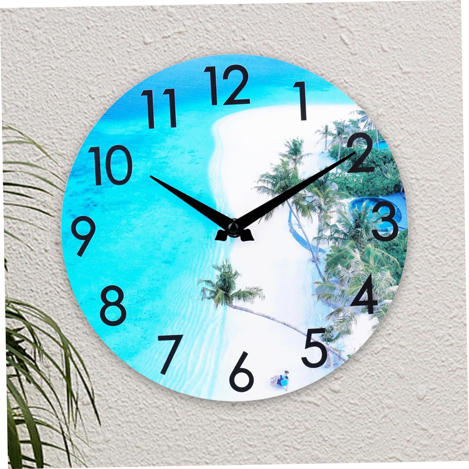 Horloge d'extérieur 12'' en acrylique étanche, horloge murale d'extérieur, thème côtier de plage, horloge de piscine extérieure pour usage intérieur et extérieur, horloge murale extérieure Horloges d