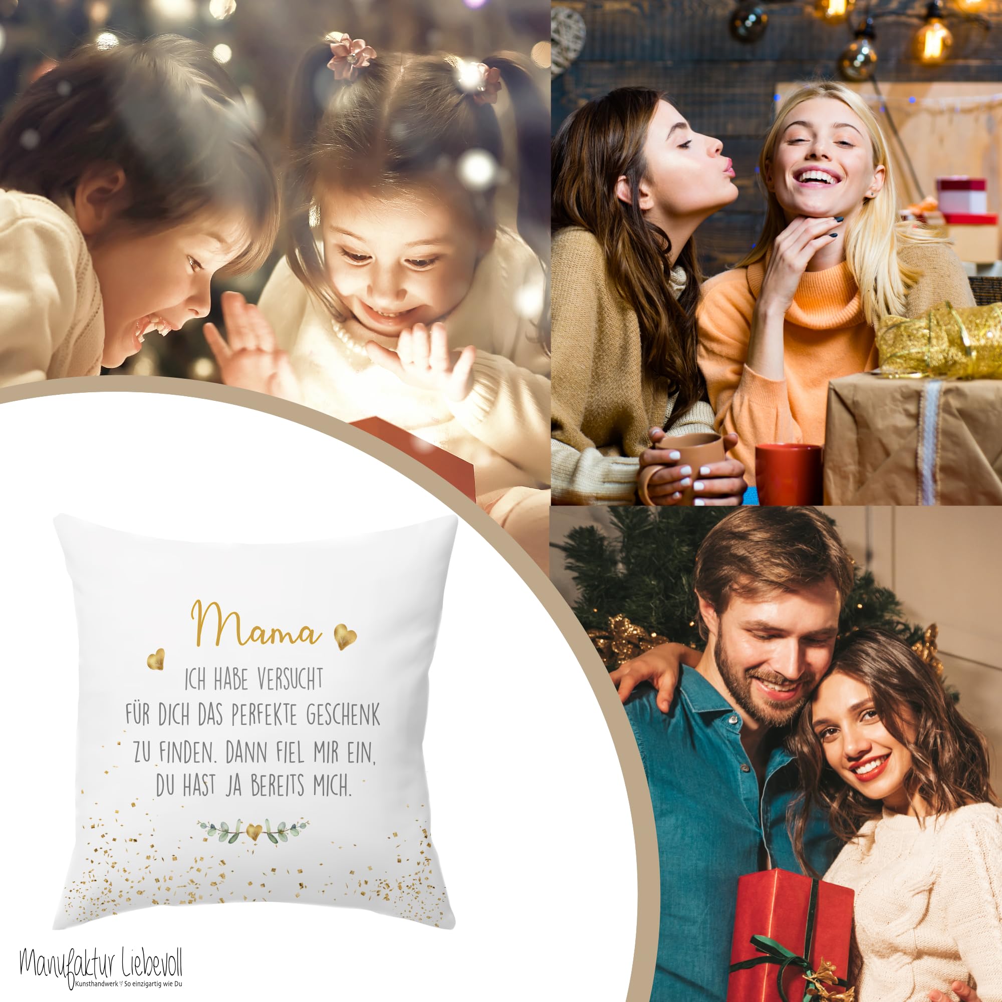Manufaktur Liebevoll Cuscino Personalizzato Per Figlia – 40x40 Cm Con Frase “Felicità è… Avere Una Figlia Come Te” – Regalo Unico Per Compleanno O Natale - 3