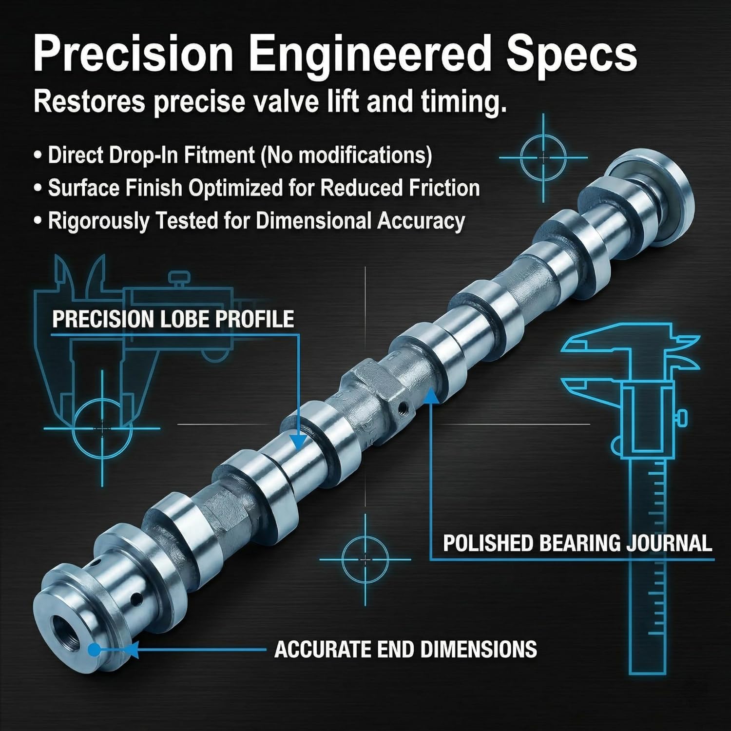 Engine Camshaft Left Exhaust Compatible with Jeep Wrangler Ram 1500 Dodge 3.6L V6 - Replacement 5048029AD 5048029AC (Bank 2 Exhaust Side)