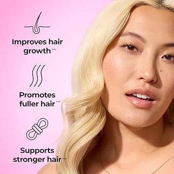 HUM Hair Strong Daily Hair Growth Gummies with Biotin, Zinc, Vitamin B12 to Support Growth, Folic Acid & Vitamin B12 Gummy Vitamins for Healthy Hair Support for Women and Men, 60 Gummies