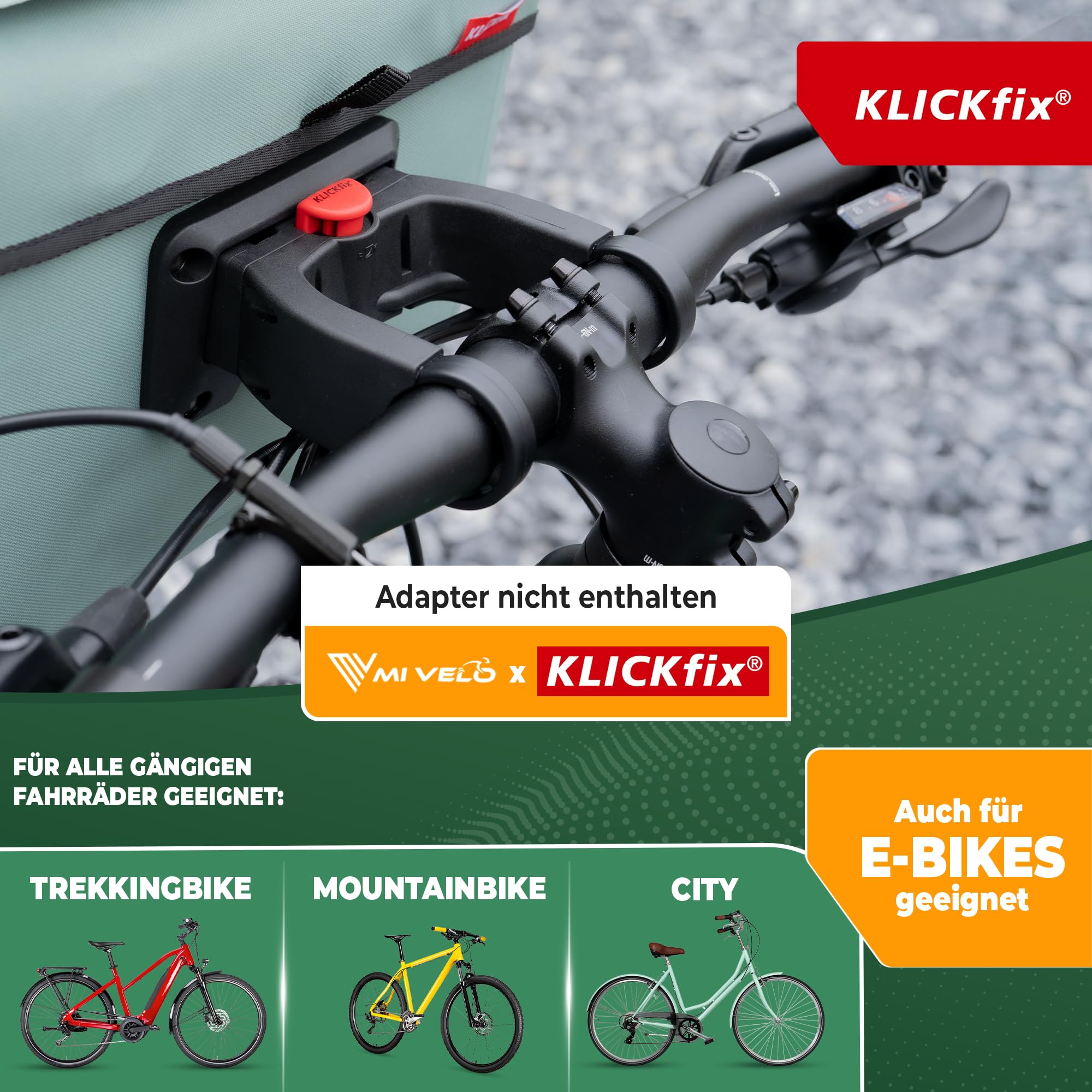 MIVELO Sacoche de guidon de vélo, 100 % étanche, 7 litres, compatible avec vélo électrique (menthe)
