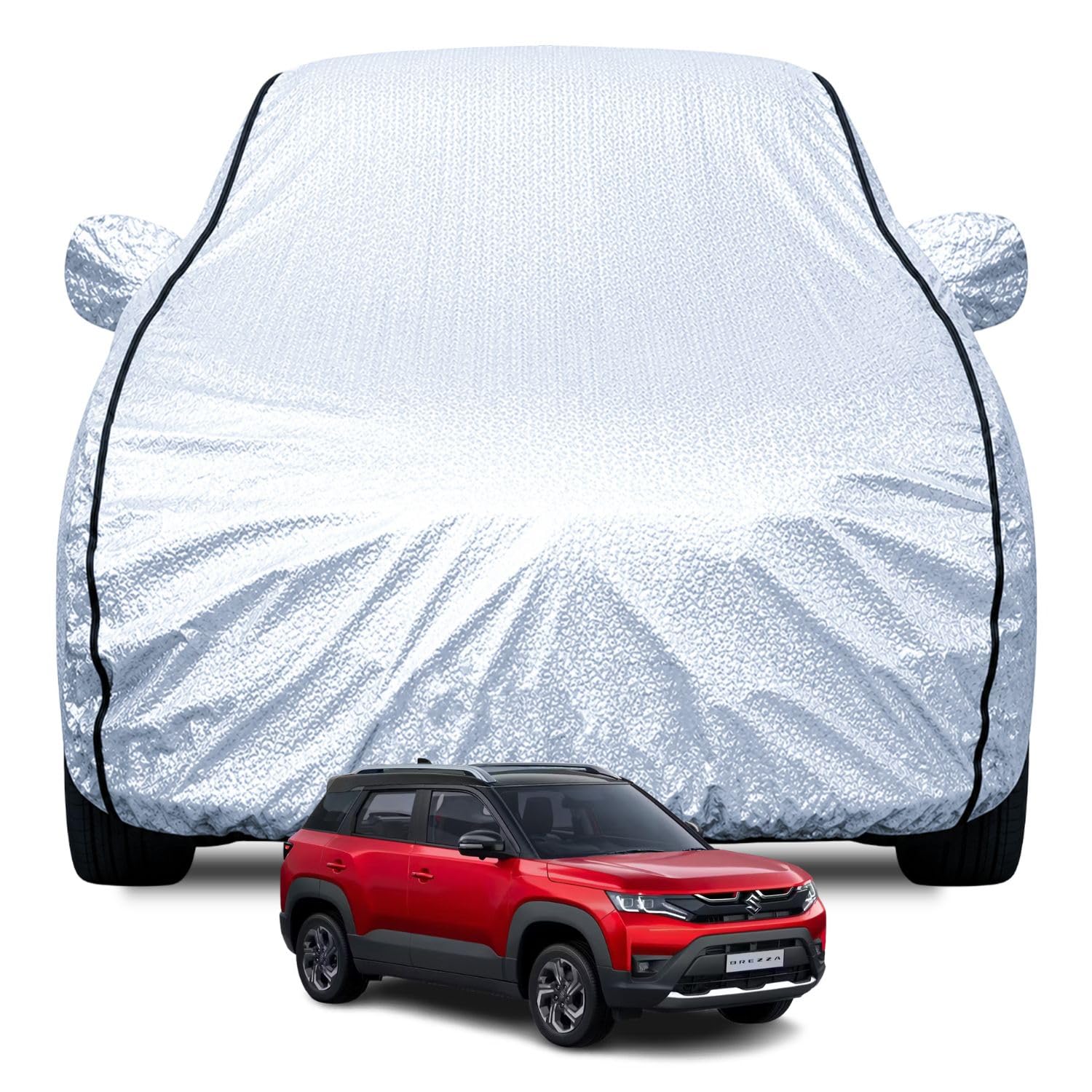 Fabtec Silver Car Body Cover for Maruti Brezza – Waterproof