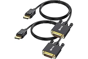 6FT Displayport to DVI Cable - 2-Pack DP to DVI Cable