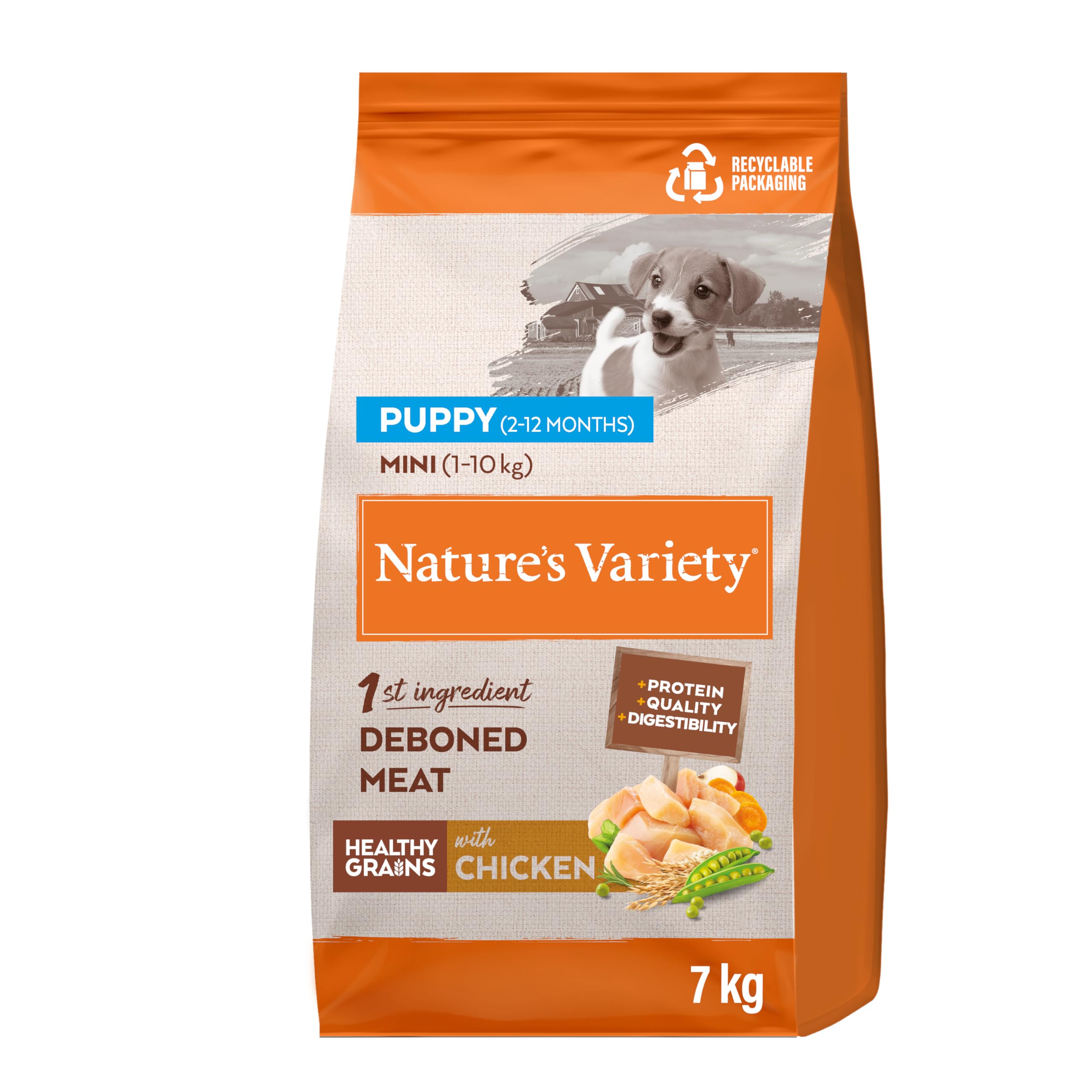 Nature's Variety Healthy Grains – Puppy Mini Dog Food – Outdoor Chicken – 7 kg