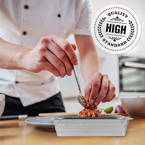 Miniatura 10 de PLASTICPRO Moldes desechables de aluminio para hornear de 5 libras, 7 x 10 x 3 pulgadas, utensilios de cocina perfectos para hornear pasteles,