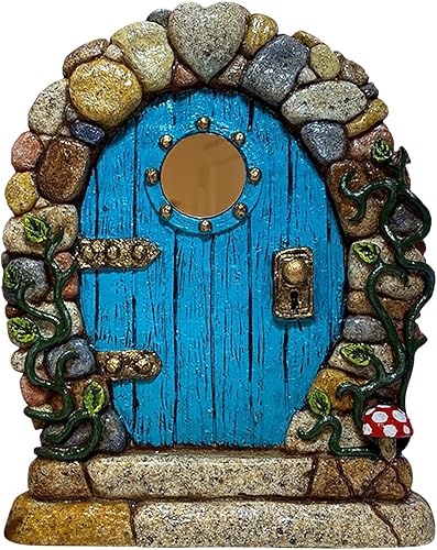 Miniatura 7 de Puertas de hadas de 3.93 pulgadas para árboles al aire libre, decoración de escultura artística de patio, mini puerta de hadas, pared y árboles al
