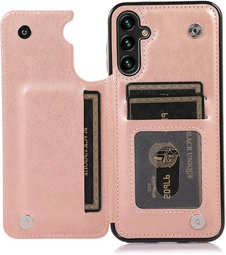 Miniatura 4 de Asuwish Funda de teléfono para Samsung Galaxy A14 5G con protector de pantalla de vidrio templado, tarjetero con soporte para tarjetero, soporte