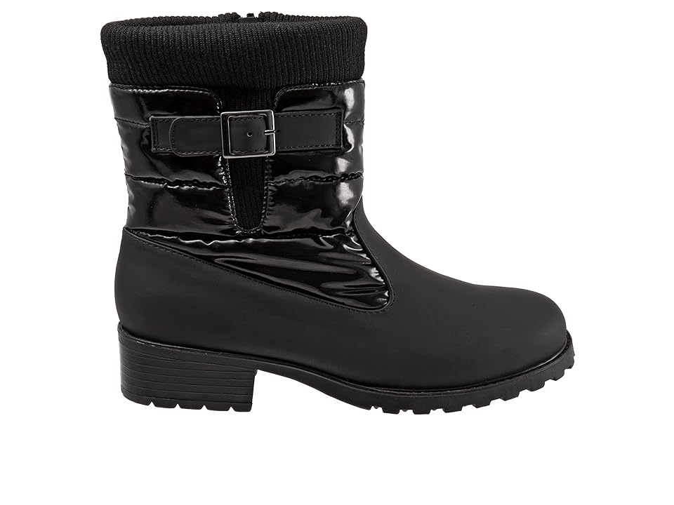 Trotters Berry Mid (Black/Patent Veg Calf Leather) Women's Cold Weather Boots INTERNATIONAL SHIPPING
