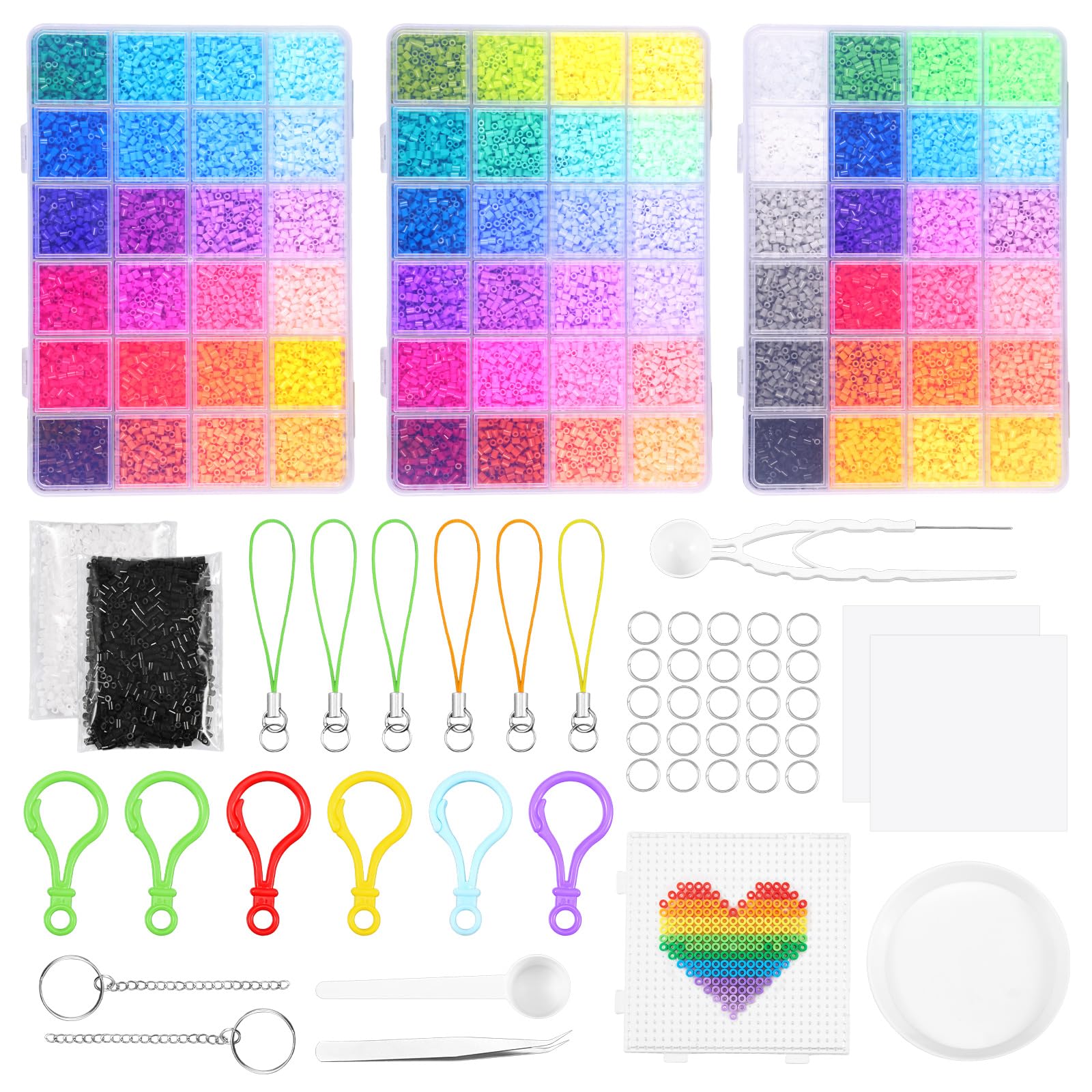 Mini Set di Perline da Stirare 2,6 mm, Piccole Perline con Piastre per Perline da Stirare, Kit di Perline da Stirare Fai-da-Te come Regalo per Bambini & Hobby di Arte Pixel, con Diverso