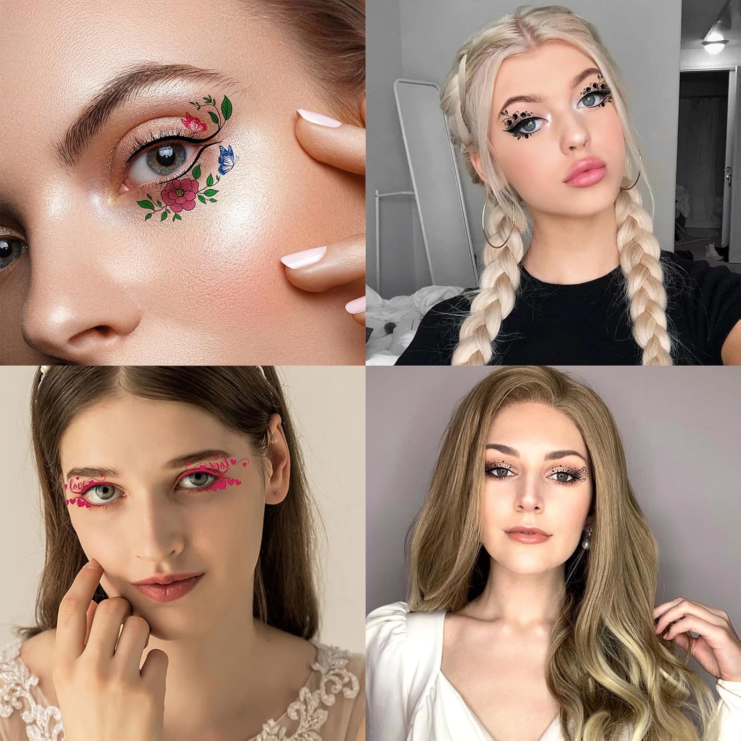 アイシャドウ タトゥーステッカー 一時的なアイタトゥー メイク 転写ステッカー アイライナー アイシャドウ ステッカー パーティー