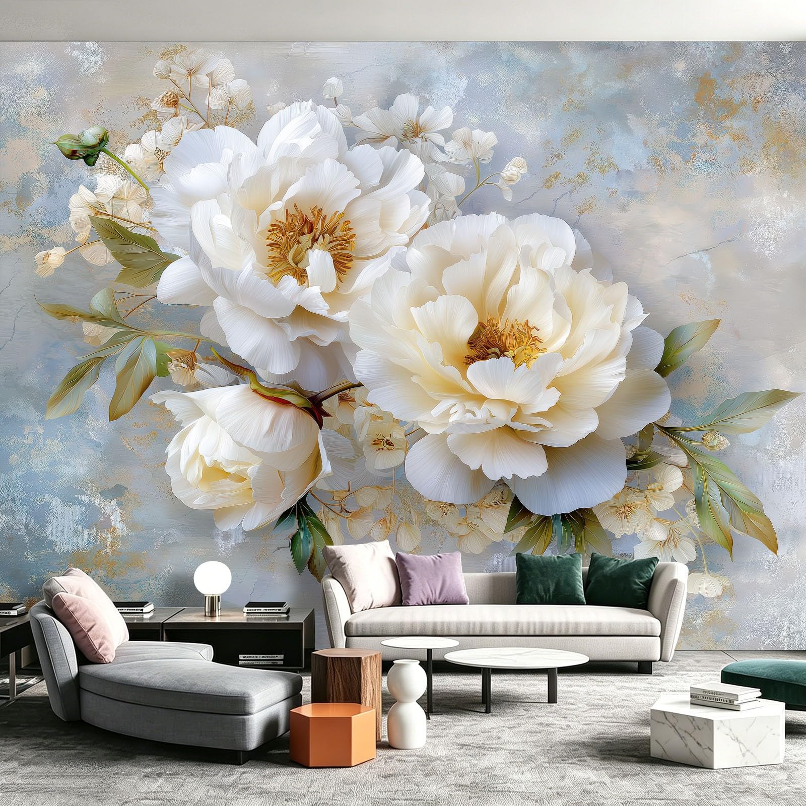 WTD - Papel pintado fotográfico (fieltro, 300 x 210 cm), diseño floral