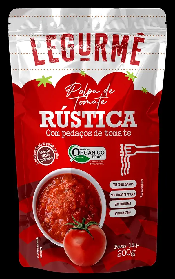 Polpa Org de Tomate Rústica Sachês 200g