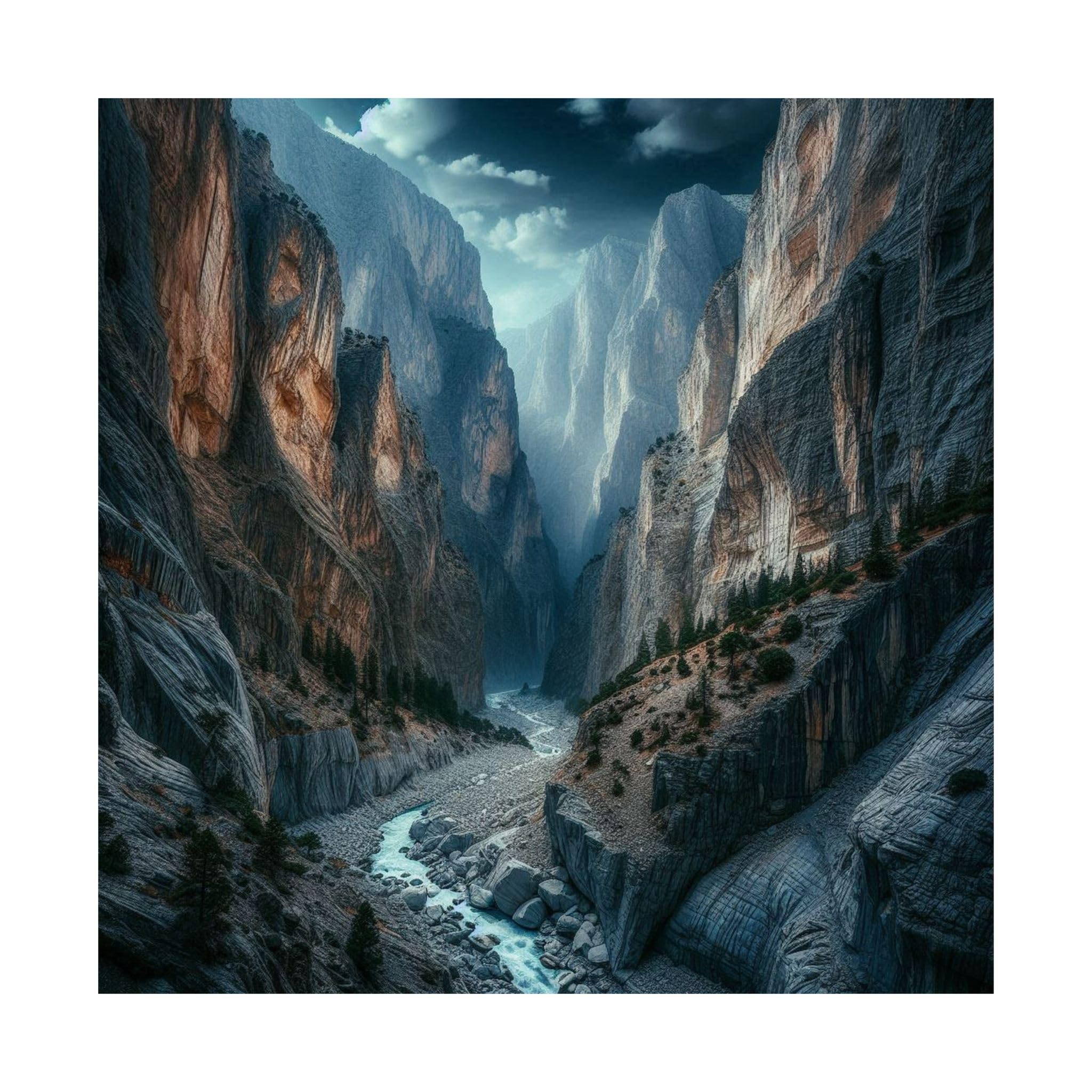 Samaria Gorge, Crete – Dramatic Vertical Cliffs Matte Poster, Made in USA, 18x18 Inch