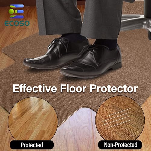 Miniatura 3 de Tapete para silla de oficina para suelo de madera y azulejos, 36 x 48 pulgadas, 0.16 pulgadas de grosor, protector de suelo duro, antideslizante, se