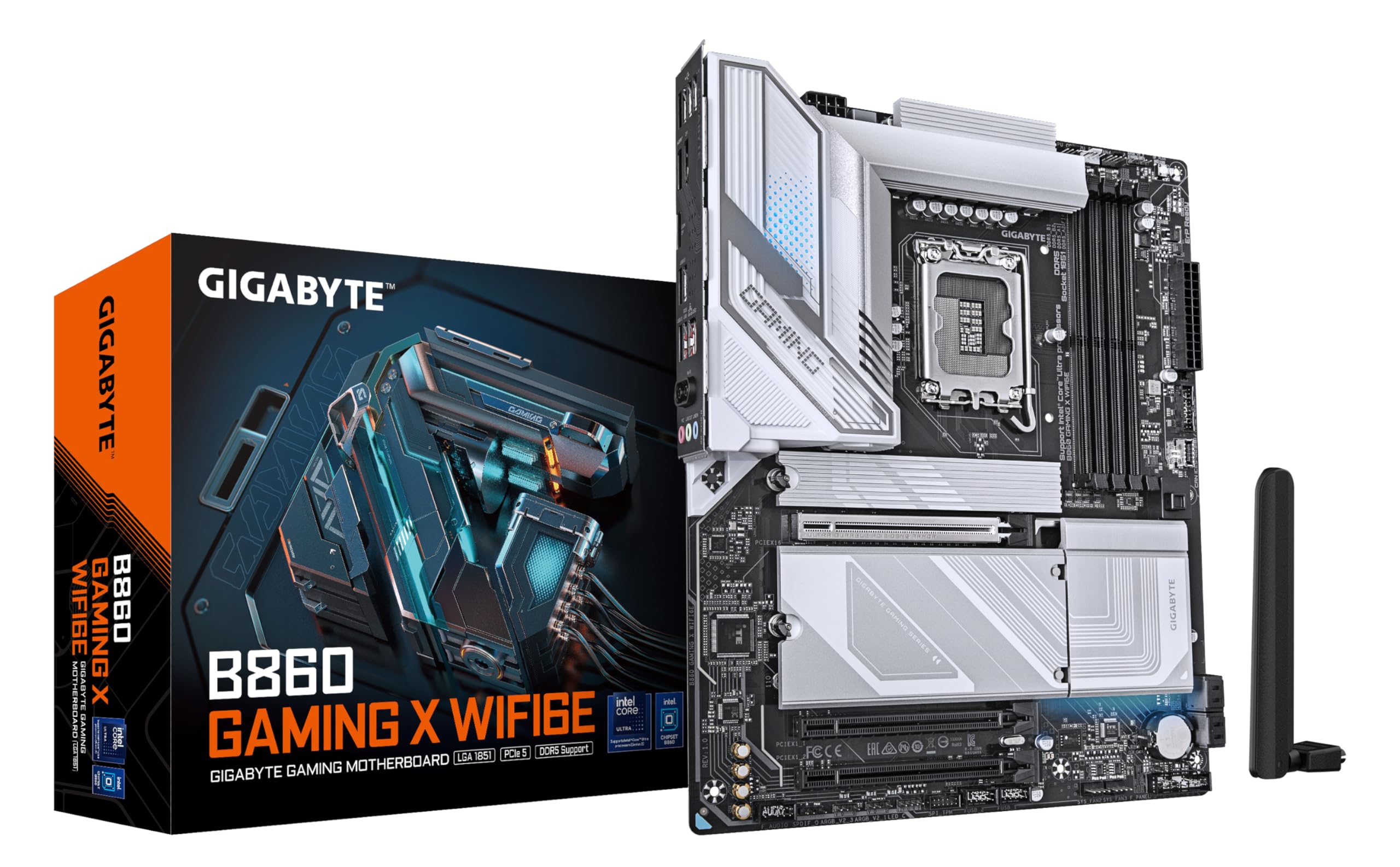 Carte Mère GIGABYTE B860 Eagle WIFI6E - Support Intel Core Ultra, VRM 12+1+2+1 Phases, DDR5 Jusqu'à 9066MHz, PCIe 5.0, LAN 2,5 GbE, WiFi 6E - Pour Gaming Et Création