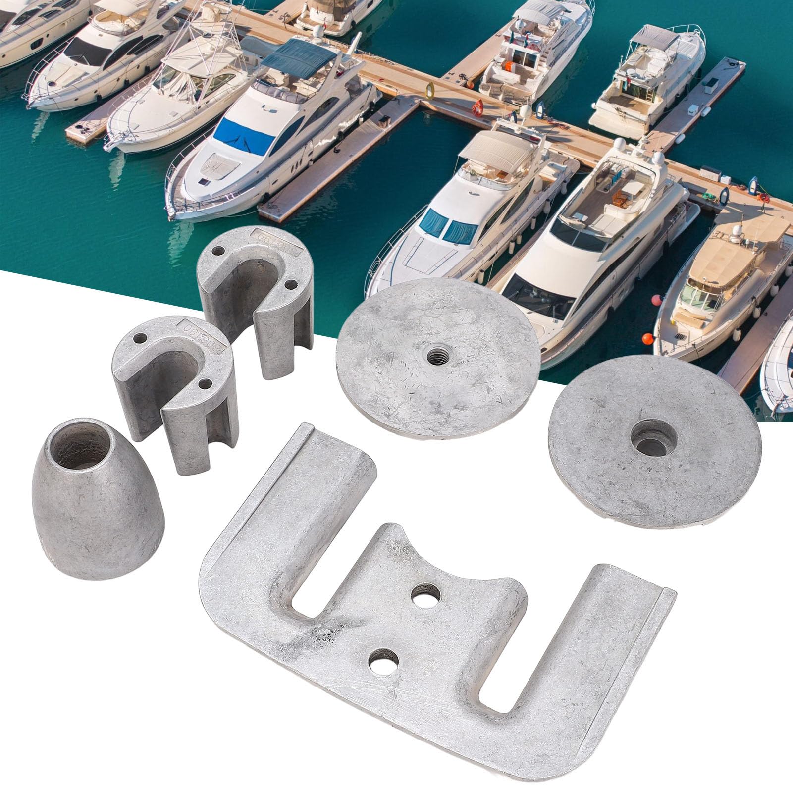 Kit Anodo in Alluminio Marino, Ricambio Ad Alta Resistenza Resistente All'ossidazione per Entrofuoribordo Bravo III 2003 e Successivi, con Hardware per Installazione Diretta