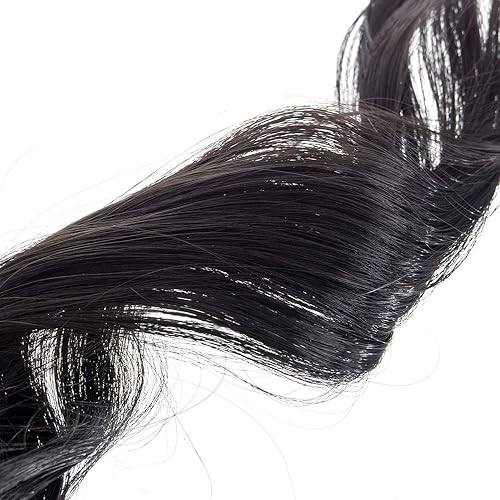Miniatura 4 de SWACC Extensiones de cabello sintético con clip, de un color, rizado, ondulado, para fiesta, color negro, 12 piezas