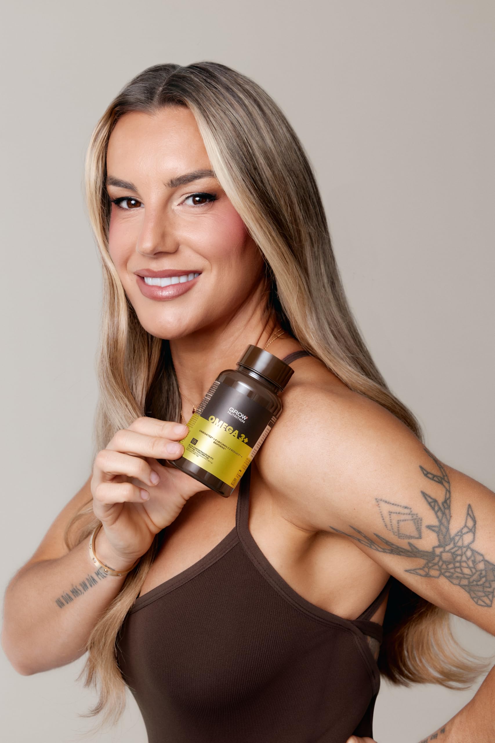 Grow Wellness Lote Omega 3+ OMEGATEX 60 Cápsulas + Colágeno Chocolate Salado 300 g | VERISOL, Ácido Hialurónico, Biotina y Vitaminas