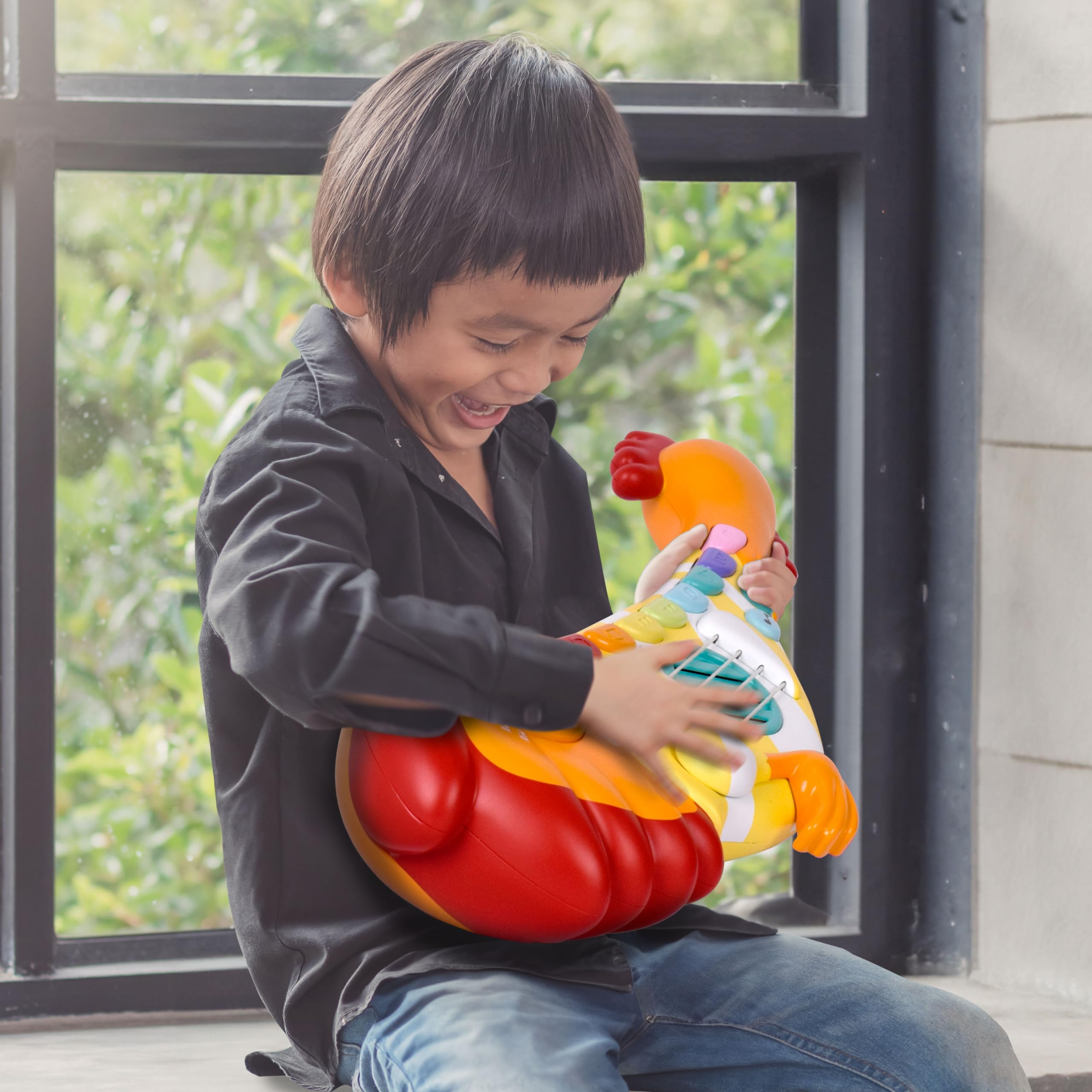 Acorn Avenue Musical Chicken Guitar - Toddler Percussion Instruments Toy for Kids, Baby & Preschool Educational Musical Toys for Boys & Girls