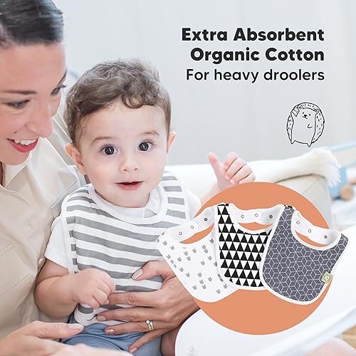 Miniatura 9 de KeaBabies Cambiador de pañales portátil y paquete de 8 baberos para bebés para niñas y niños - Cambiador de bebé plegable impermeable - Baberos de