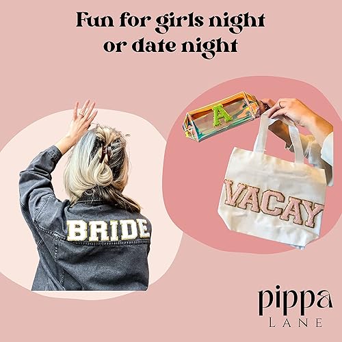 Miniatura 6 de Pippa Lane - Parches de letras autoadhesivos para ropa (3 letras adhesivas o para planchar). Calcomanías de 2.5 pulgadas, bonitos parches adhesivos,