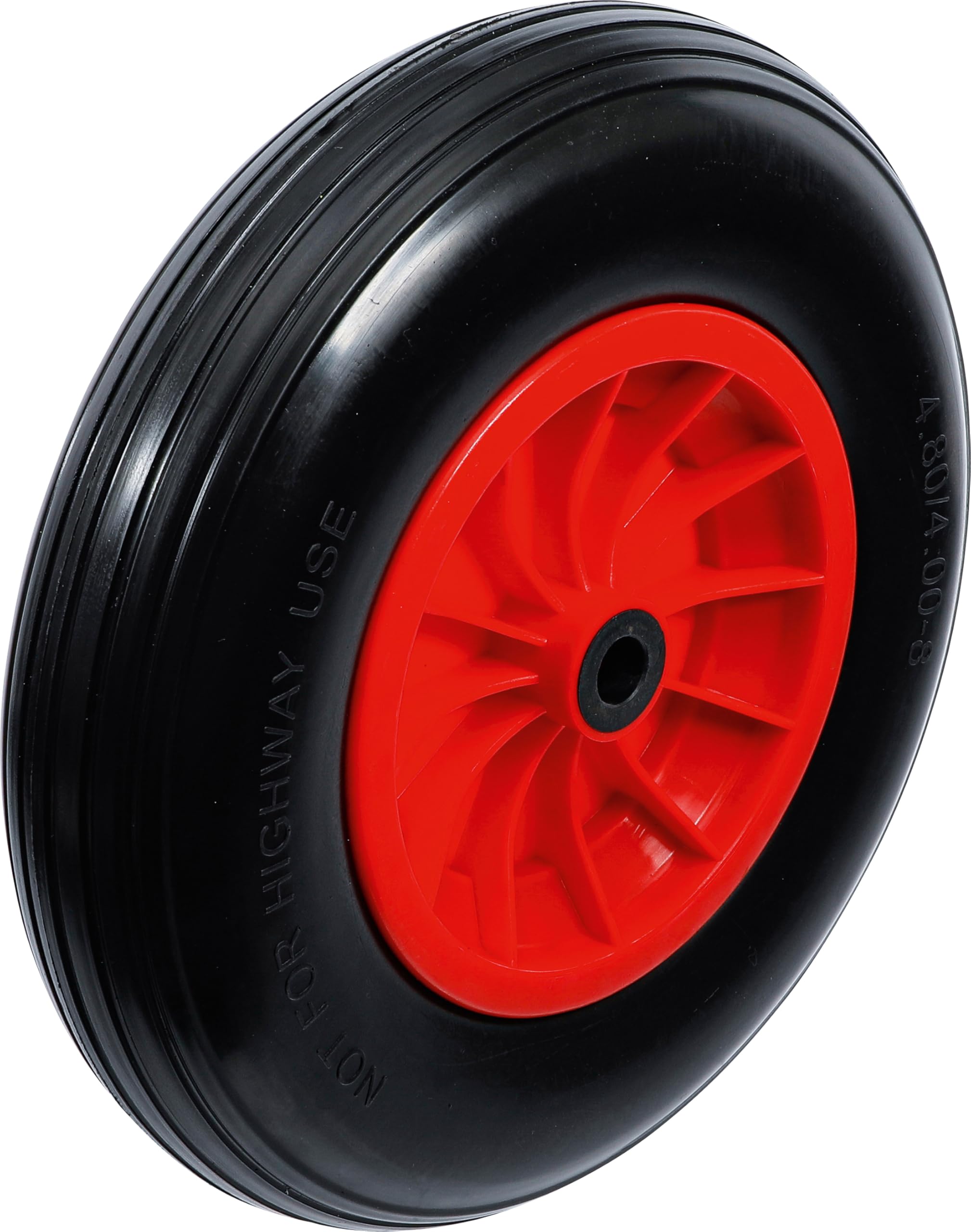 Roue de brouette increvable 400 mm PU pneu plein rouge noir BGS Diy 80655