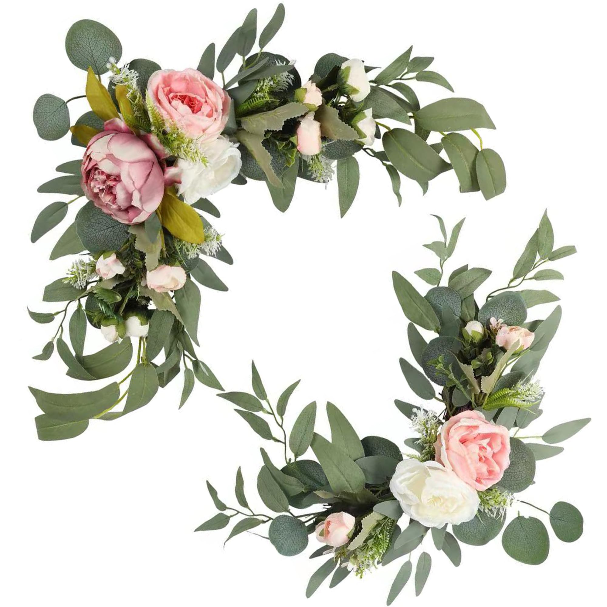 H&W Lot de 2 arches de mariage artificielles pour panneau de mariage, décoration de mariage poussiéreuse pour réception de mariage, cérémonie, toile de fond, table en cœur (pivoine de couleurs