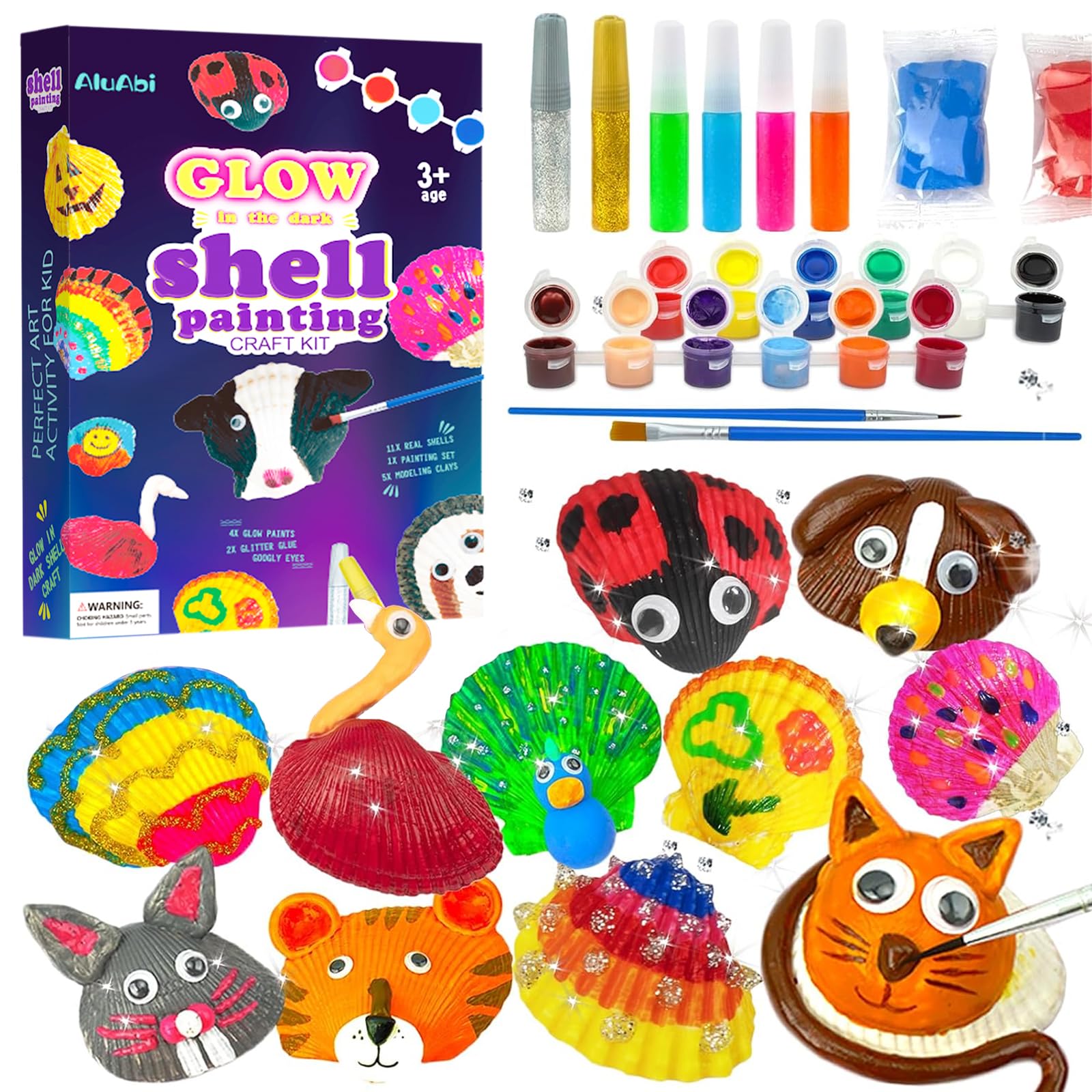 Kids Sea Shell Painting Kit Glow In The Dark Arts Desertcart