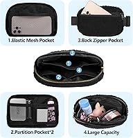 Vista 89 de Riñonera cruzada para mujeres y hombres, bolsa para cinturón para senderismo con correa ajustable, riñonera para correr, entrenamiento, deportes