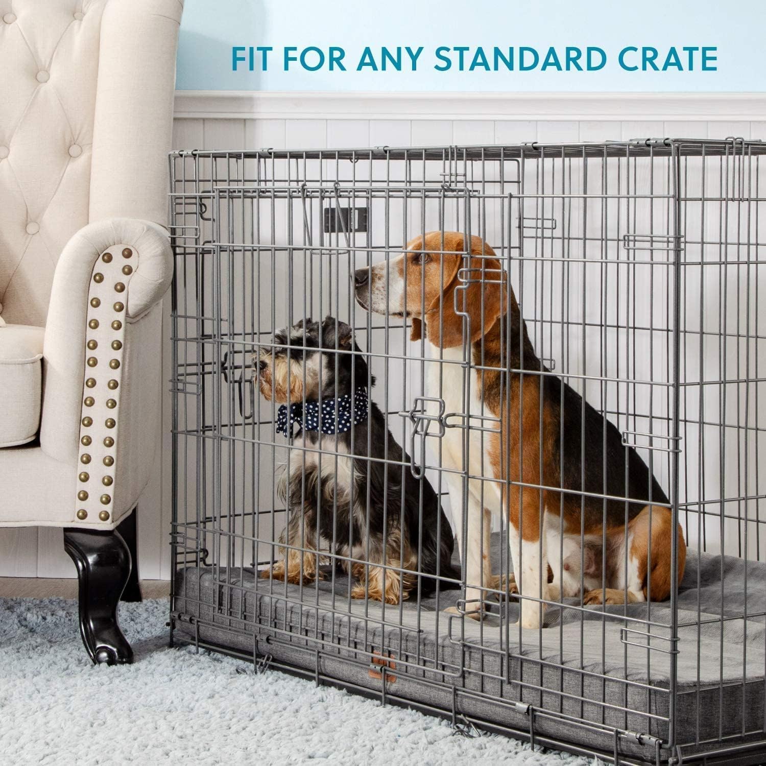 Bedsure Cuscino per cani in memory foam, cuscino per cani di grandi dimensioni, ortopedico, tappetino per cani, lavabile e antiscivolo, letto per cani interni, grigio, 120 x 74 cm