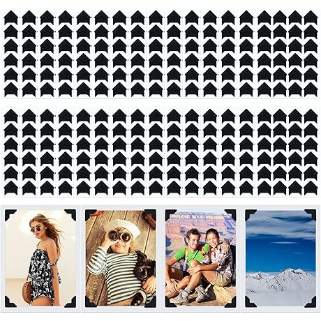 720 Pieces Photo Corners Self Adhesive Black Photo Corners for Scrapbooking