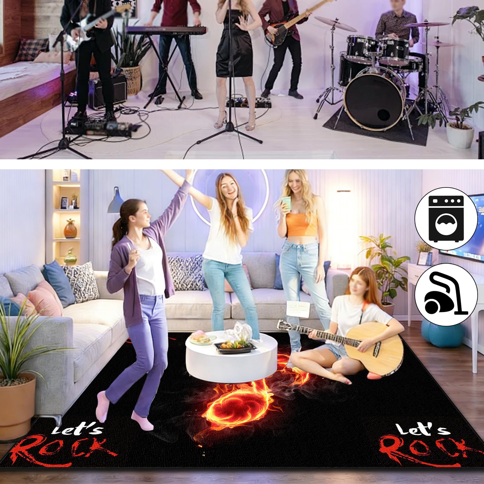 Schlagzeug Teppich Professioneller Schalldicht Drum Teppich 160 x 120 cm Rutschfeste Trommel Matte Schallschutz Akustik Teppich für Bass Drum Snare und Elektronische Instrumente Schlagzeugteppich