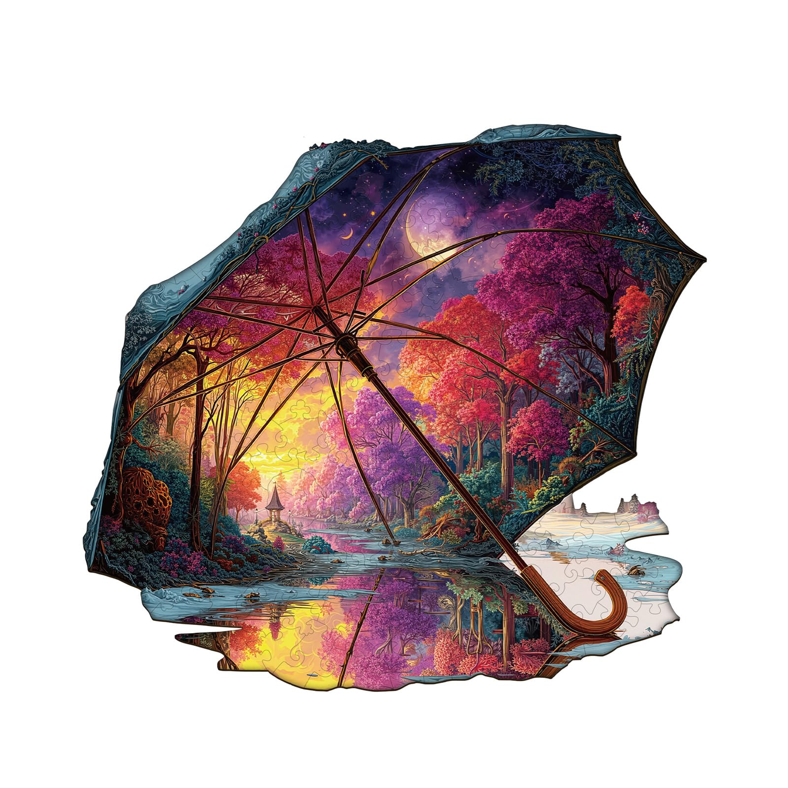 Jigfoxy After the Rain Penguin Wooden Jigsaw Puzzles for Adults, 235pcs Unique Animal Shape Wood Puzzles, Birthday Gifts for Family Friend with wooden box(13.4 * 12.2in)