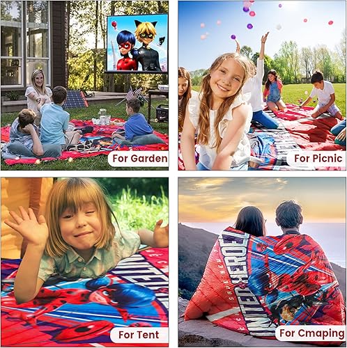 Miniatura 6 de ZonLi Manta de camping alternativa de plumón 50 x 77 pulgadas impermeable para exteriores edredón de mariquita milagrosa doble hinchada ligera