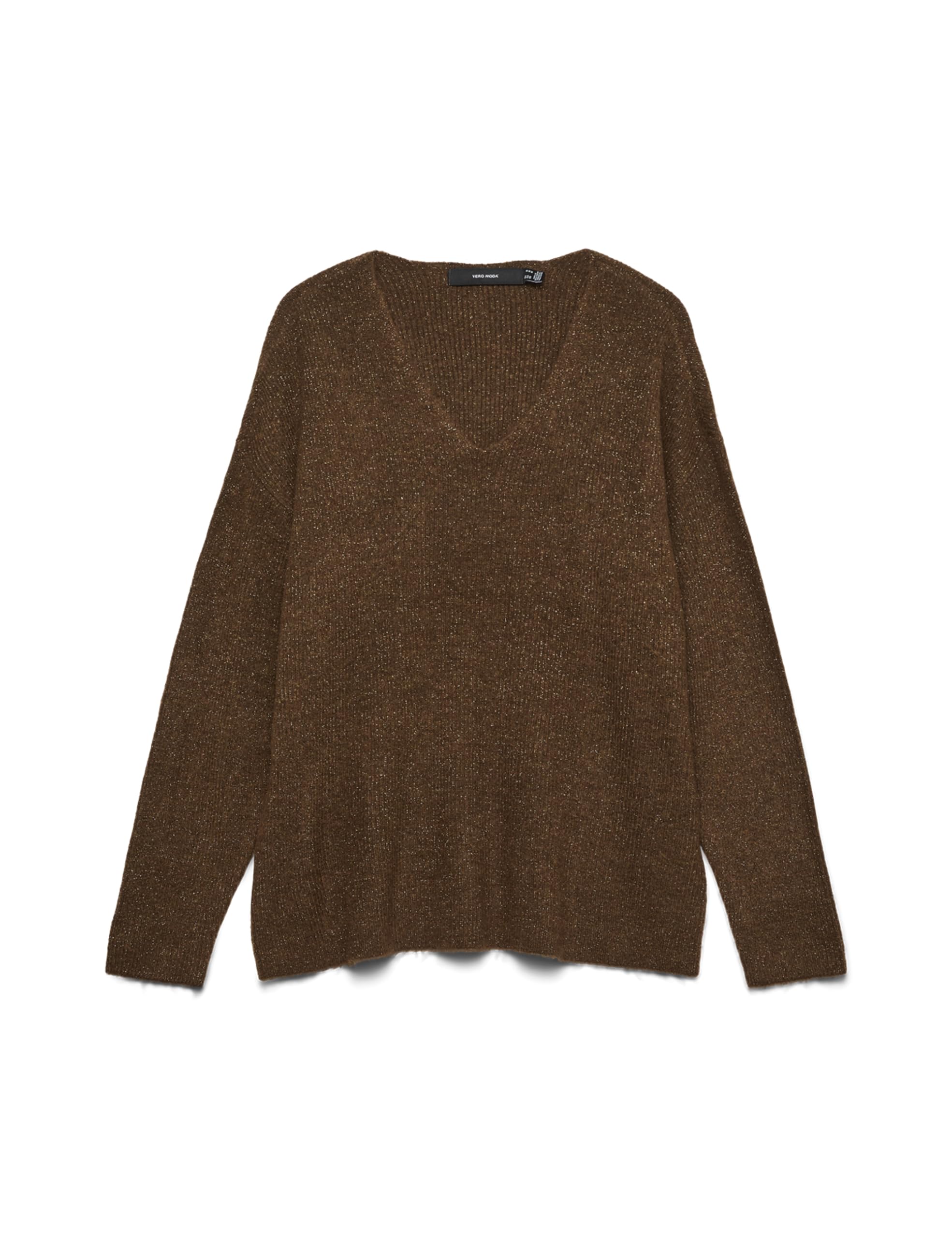 VERO MODA Damen Vmcrewlefileglitter Ls V-Nk Pullov Noos