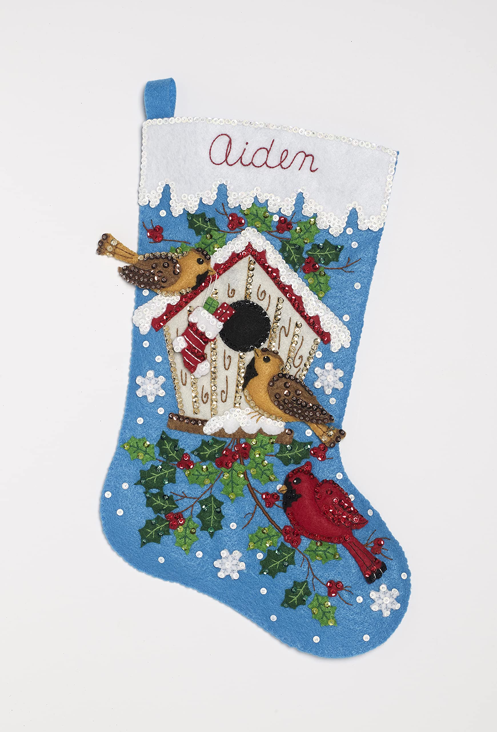 Amazon.com: Bucilla 86944E Felt Stocking KIT Xmas, Christmas Birds