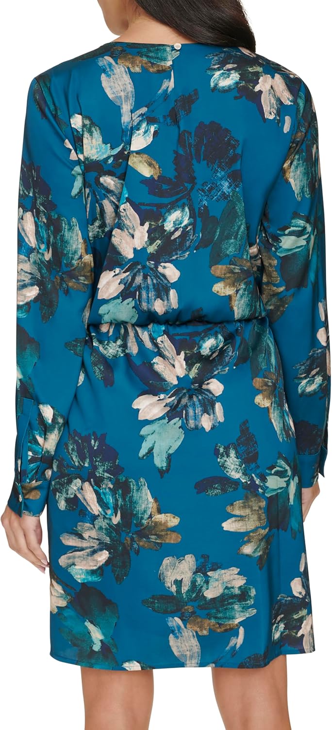 Calvin Klein Womens Knot Detail Long Sleeve Dress - Image 4