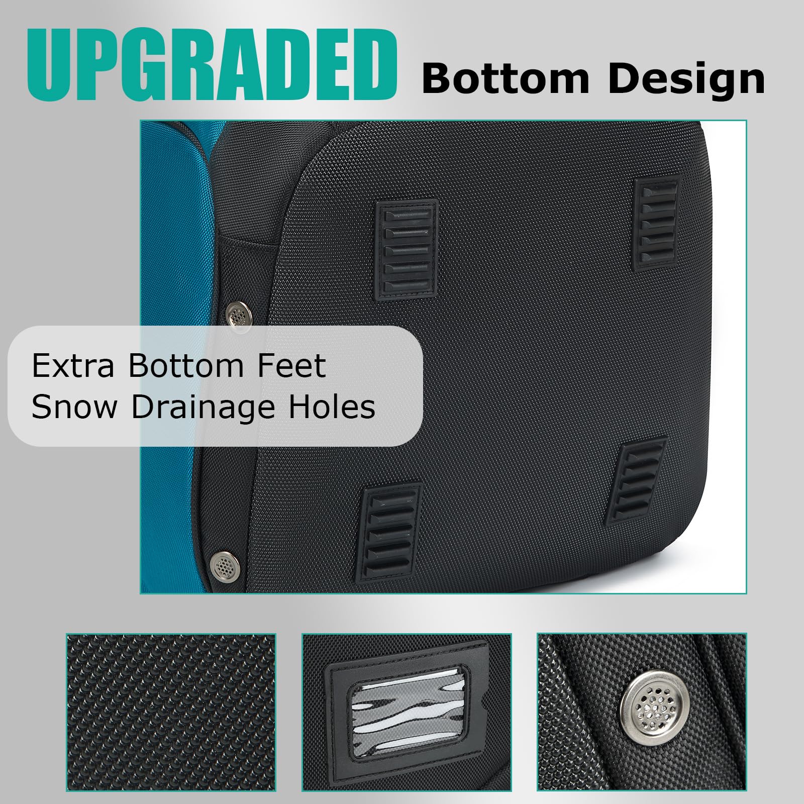Mochila de Esquí 50L Bolsa Nailon Compartimento Casco Botas
