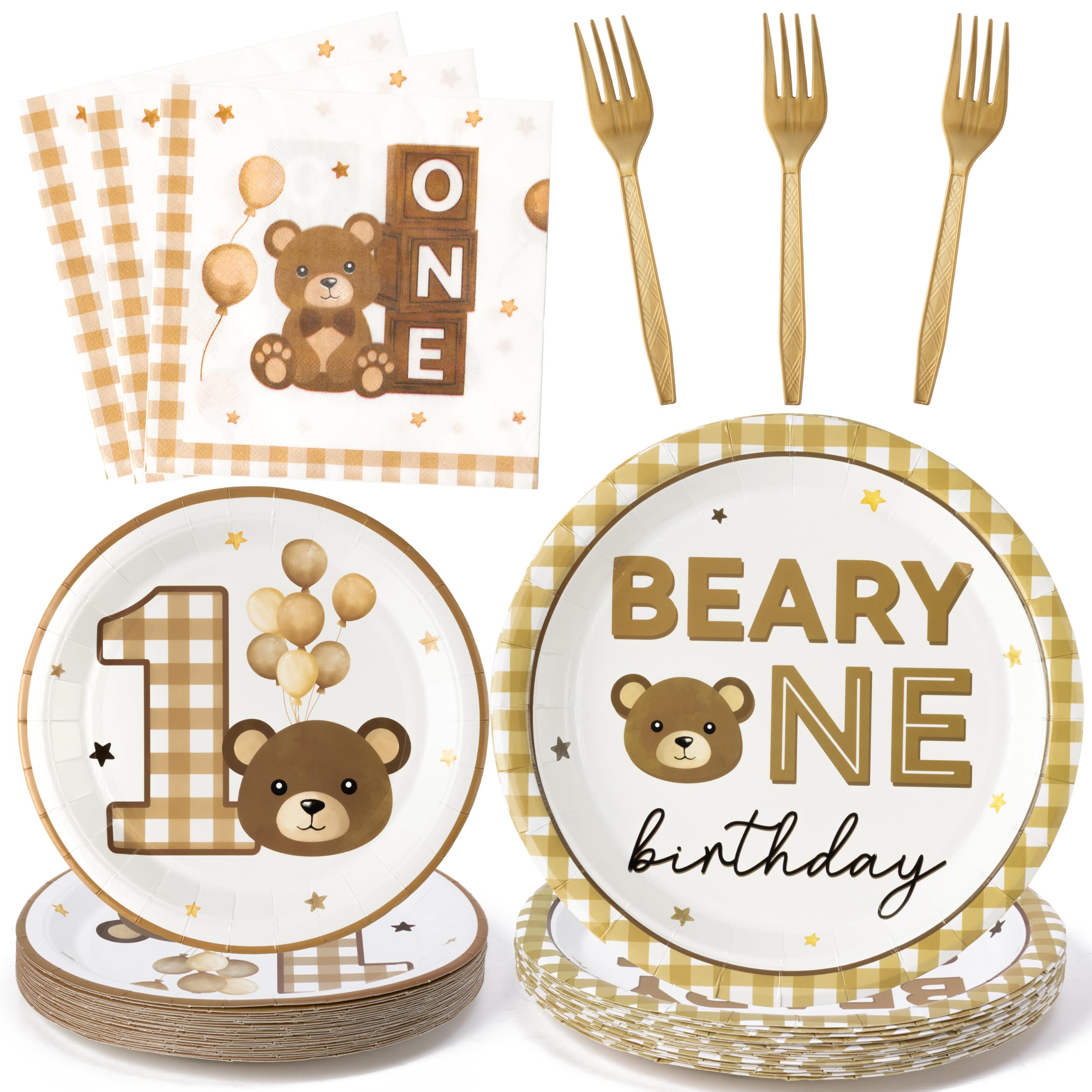 Pink Bow Party Plates & Supplies - 96 Piece Set -7