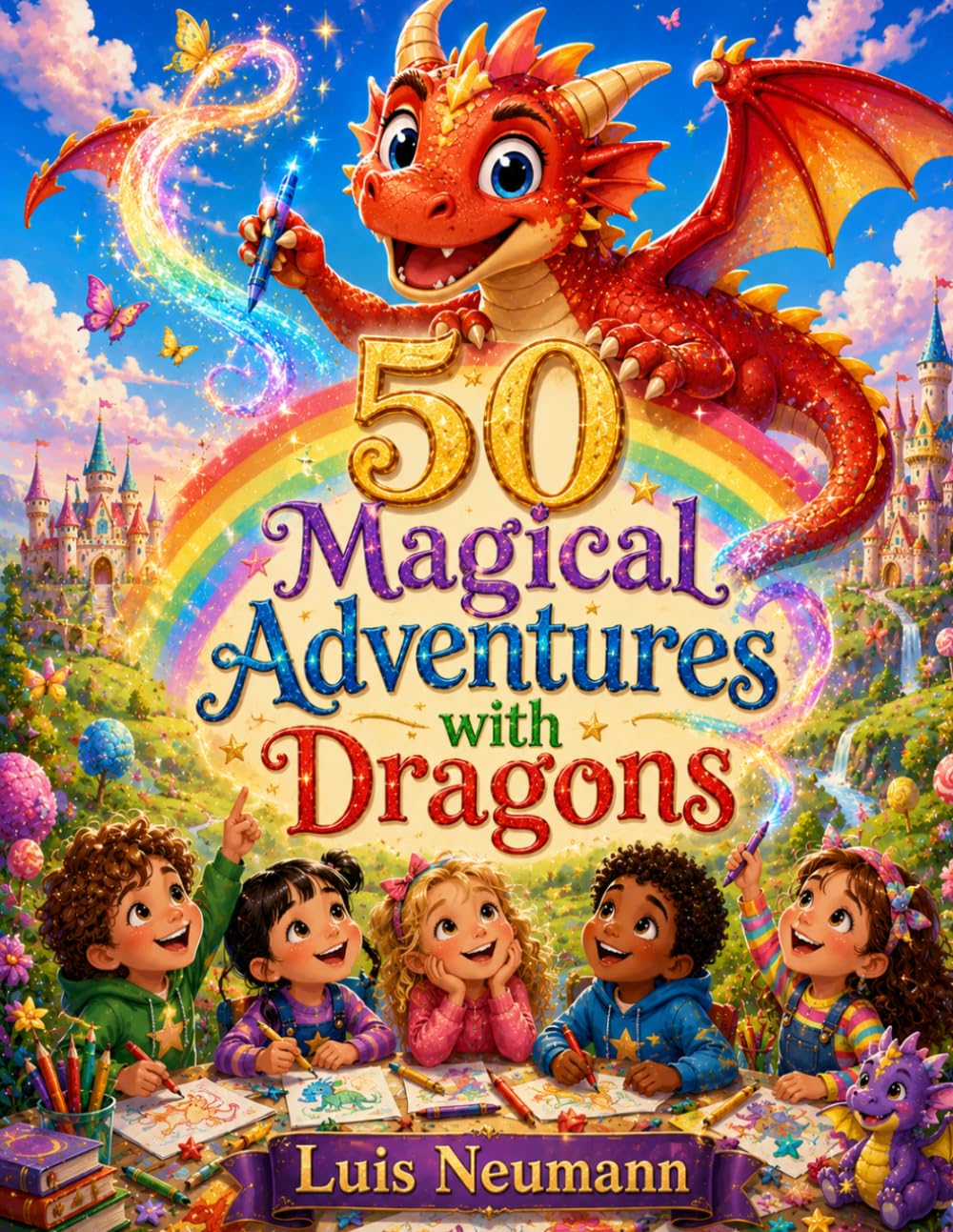 50 Magical Adventures with Dragons: A Coloring Book for Kids Ages 3+ (WonderTales Coloring Adventures)