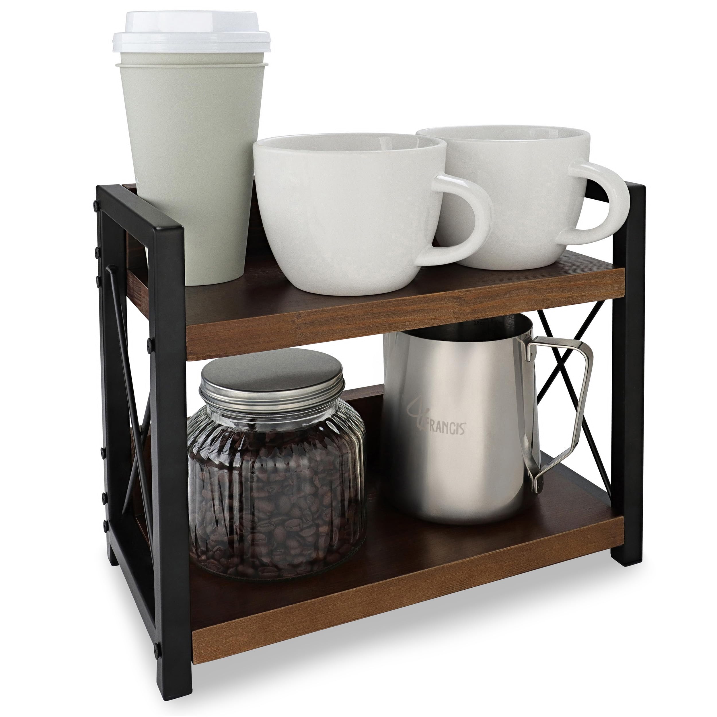 Amazon.com: 7Penn Kitchen Counter Shelf Organizer - 2 Tier Wooden ...