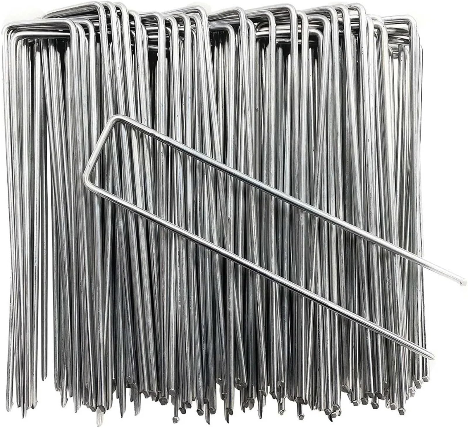Picchetti da Giardino a Forma di U, picchetti for Tubi Recinzione Resistenti, for zolle, picchetto zincato for sostenere i Prati, chiodo Terra for barriera per Giardini(10cm)