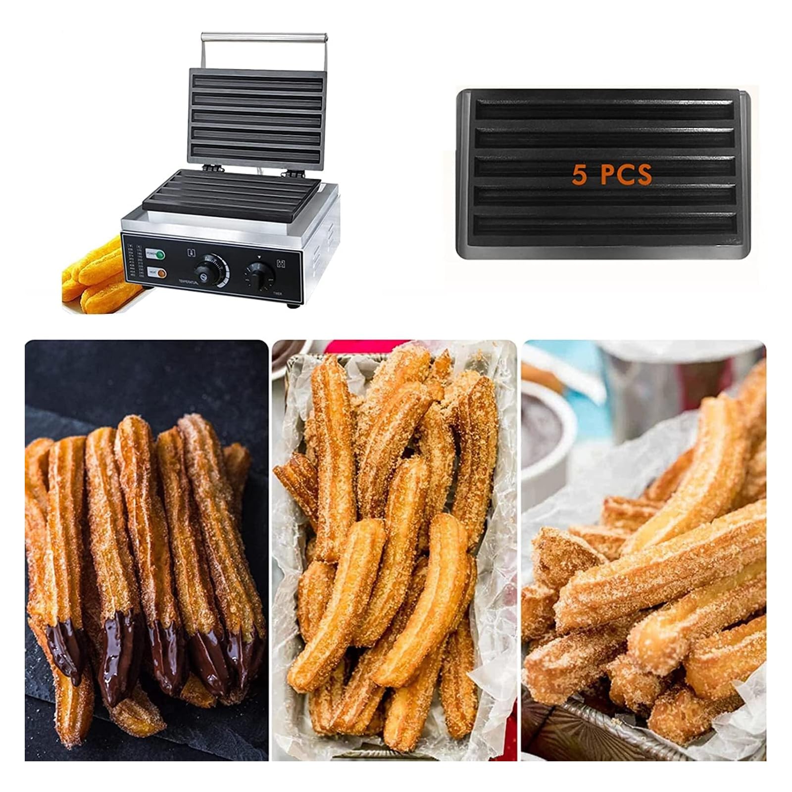 Komercyjna gofrownica Crispy Hot Dog, gofrownica, 5-siatkowa gofrownica elektryczna