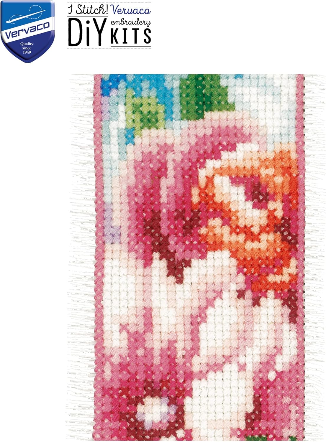 Vervaco Cross Stitch Bookmark Kit Flowers and Butterflies (Set of 2) 2.4" x 8"
