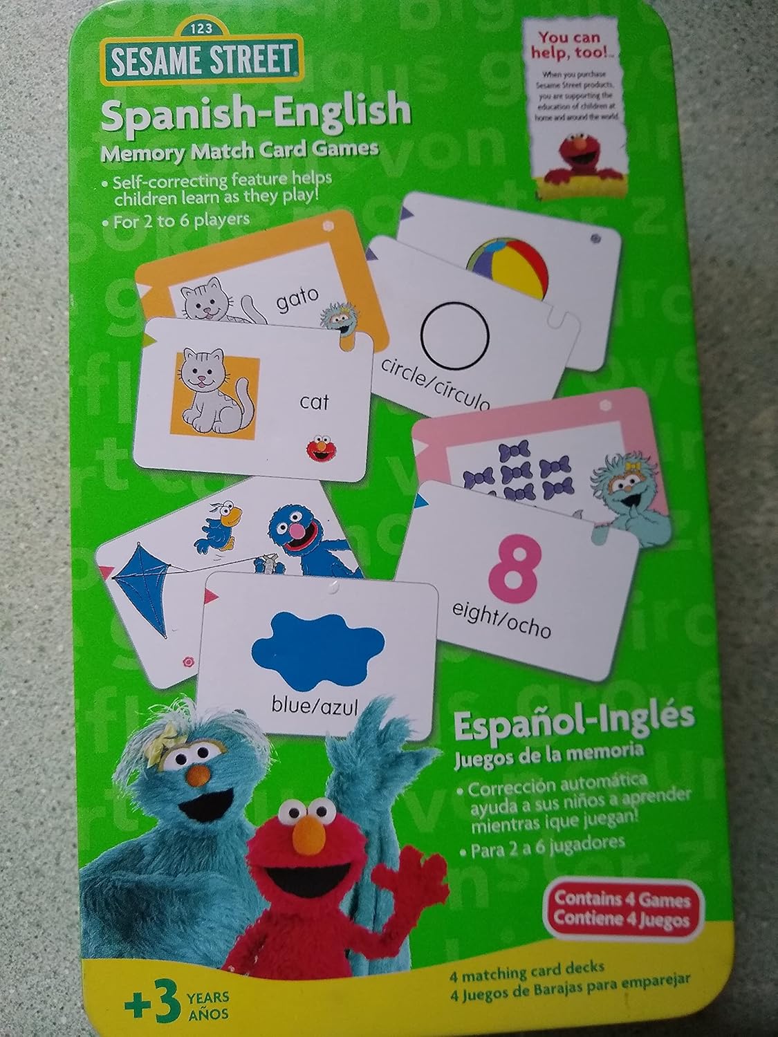 Sesame Street SpanishEnglish Memory Match Card Games