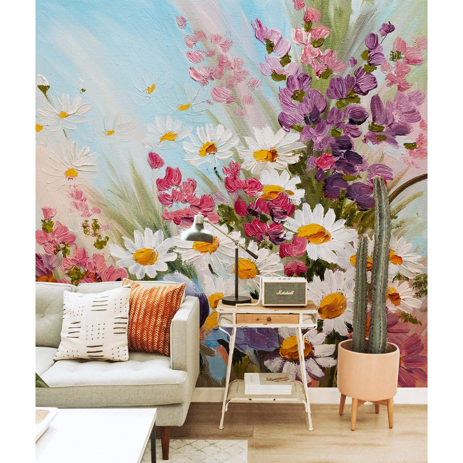 Papier peint fleurs jardin nature Coloray 104x70cm pour meuble et mur