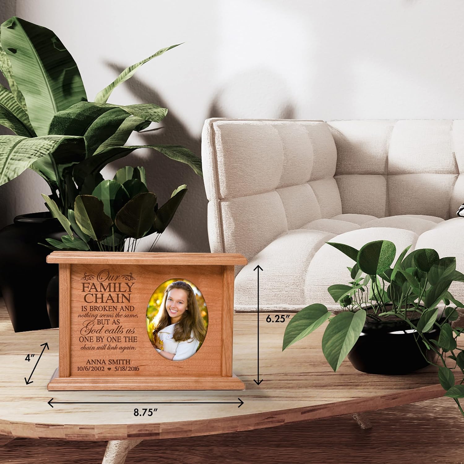 LifeSong Milestones Small Urn for Human Ashes Custom Cremation Memorial Urn for Human Ashes Adult Female Small Keepsake Urns for Human Ashes Funeral Urns for Adult Ashes Wood Box Urns Men Wooden Urns