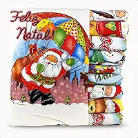 Kit 10 Panos de Prato Natalino Estampado Natal Grande Grosso Algodão