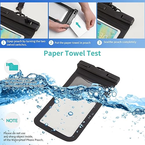 Miniatura 3 de Paquete de 6 bolsas impermeables para teléfono, funda impermeable para teléfono, hasta 7.2 pulgadas, compatible con iPhone 14 Pro