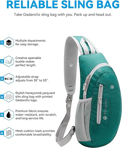 Miniatura 2 de Gisdanchz Bolso bandolera unisex con diseño de panal de abeja, jacquard, pequeña, delgada, bandolera, bolsa de pecho para senderismo y viajes